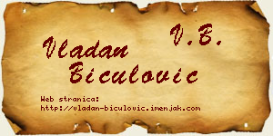 Vladan Biculović vizit kartica